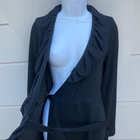 Milly of New York Women’s vintage black wool wrap dress sz S - Picture 3 of 5